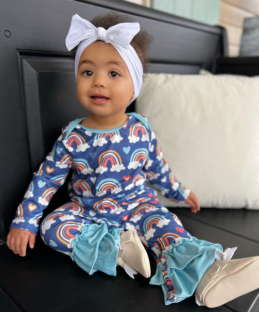 Rainbows with Clouds * Romper