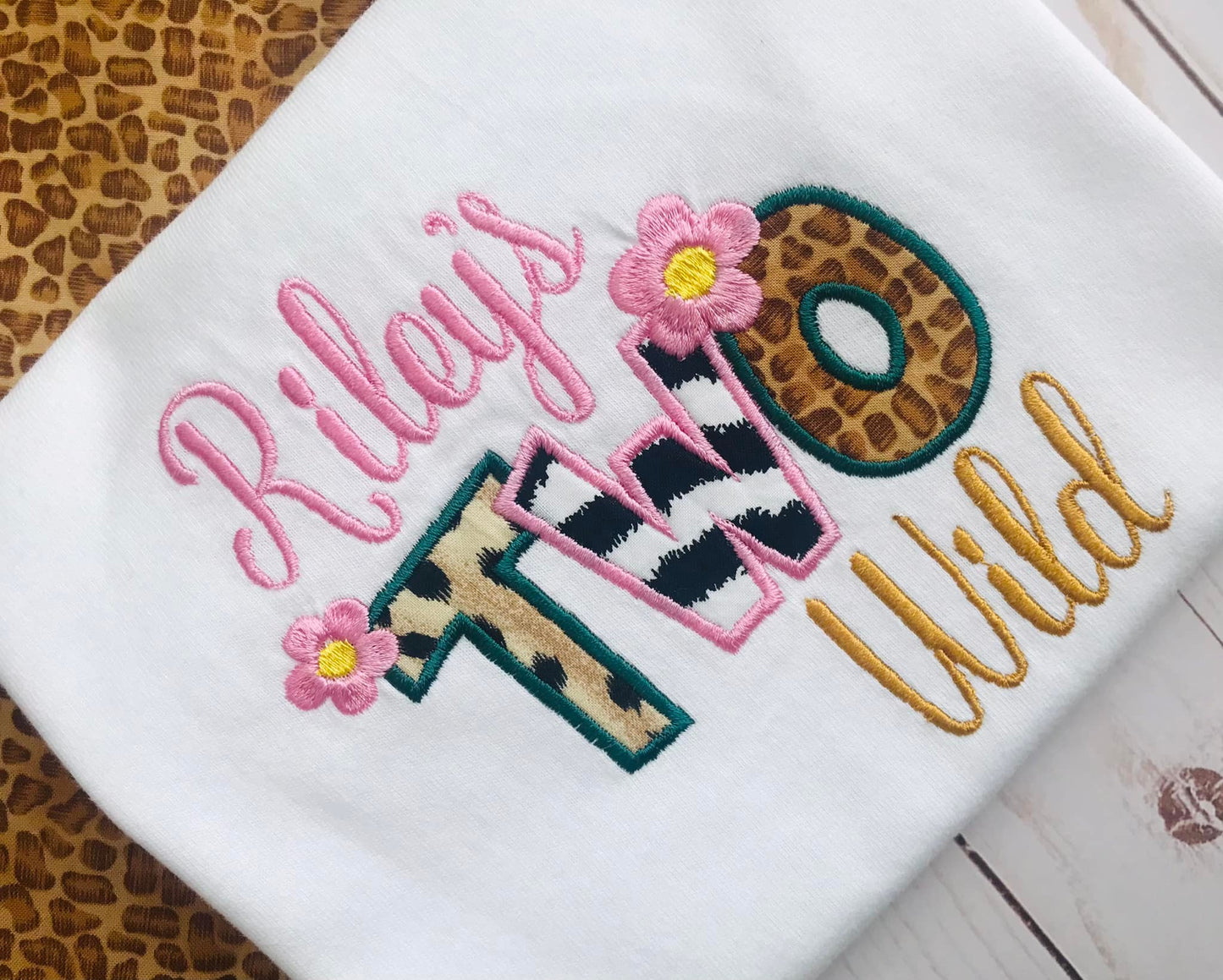 Custom Applique 2 WILD Birthday Shirt w/ NAME