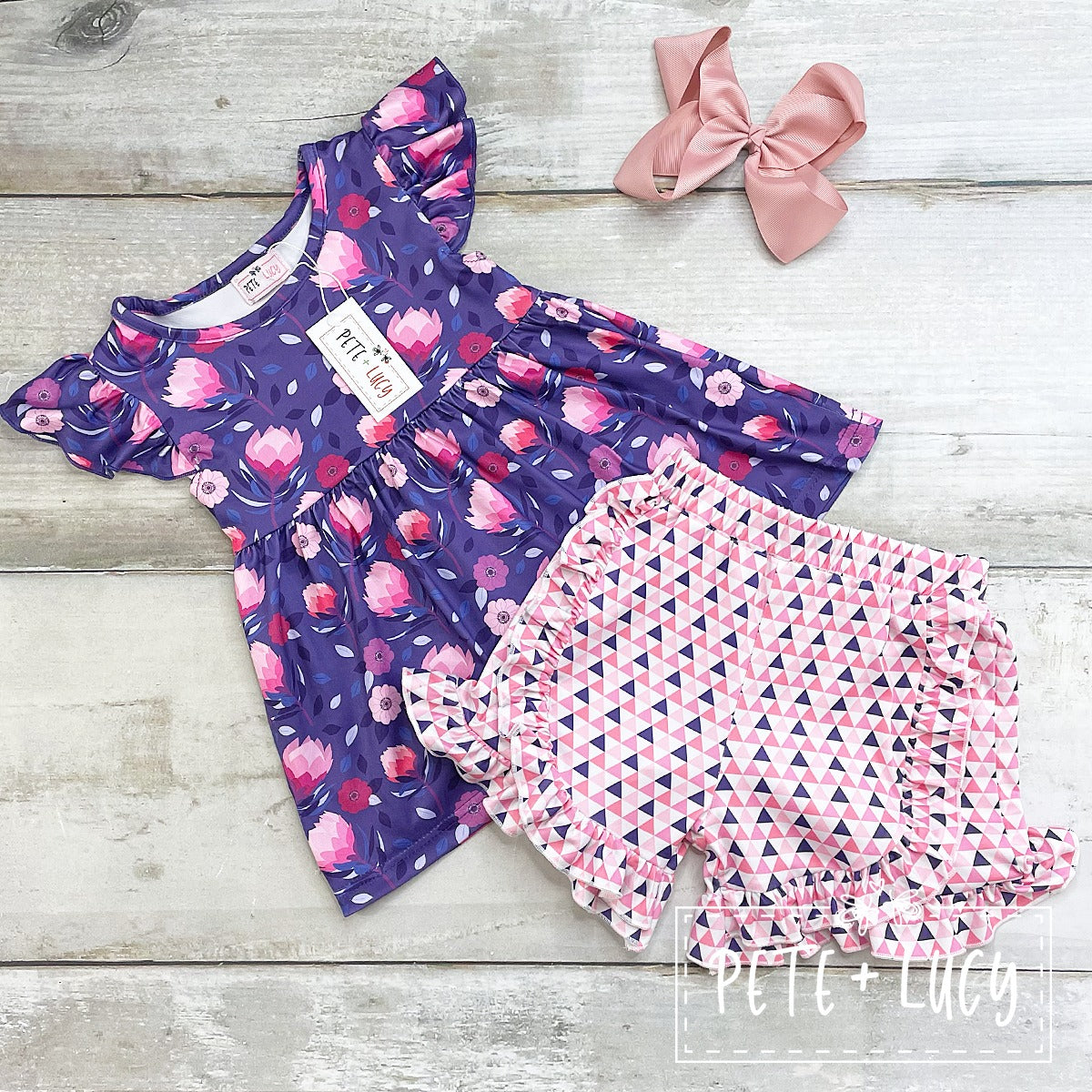 Purple Protea - 2 pc Short Set