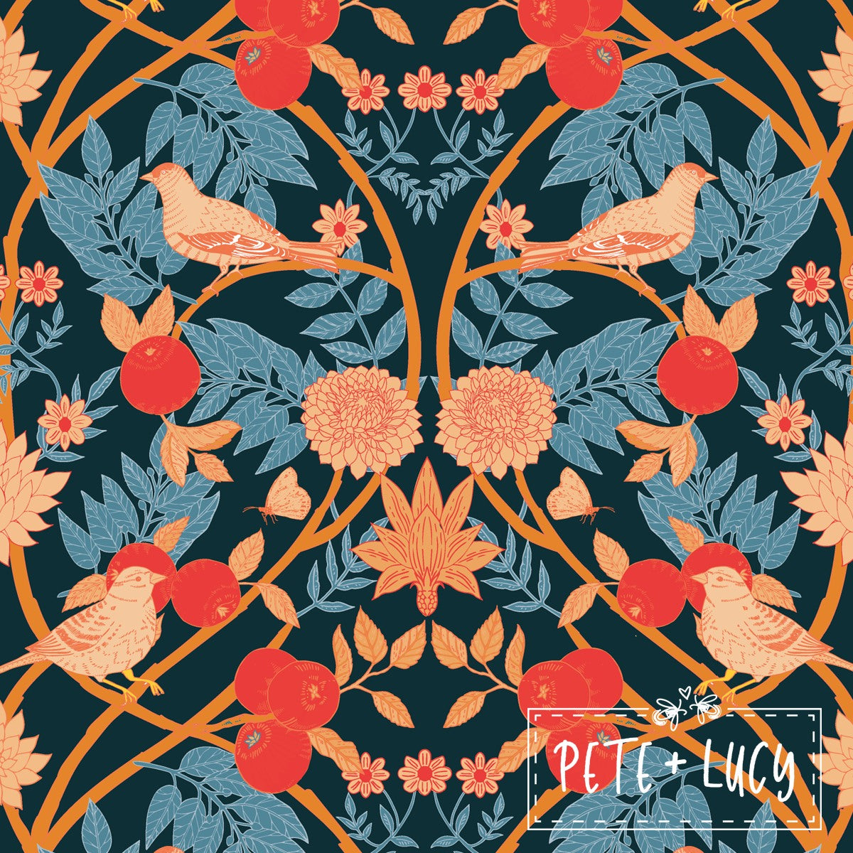 Tangerine Birds - 2pc Set