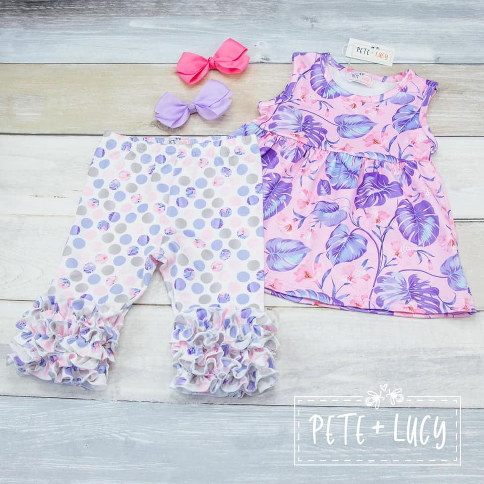 Tropical Lilac - 2 pc Capri Set