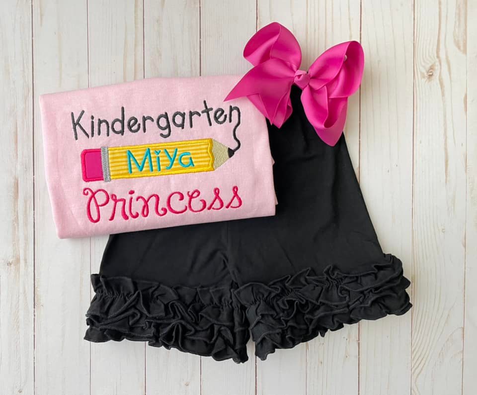 Custom Applique School Princess Shirt with NAME