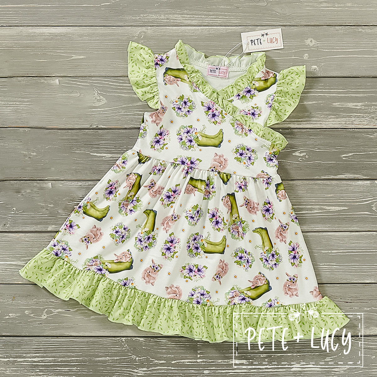 Garden Bunnies Dress w/ matching Doll Dress