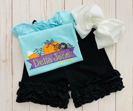 Girl Spider Banner - Applique Shirt with Name