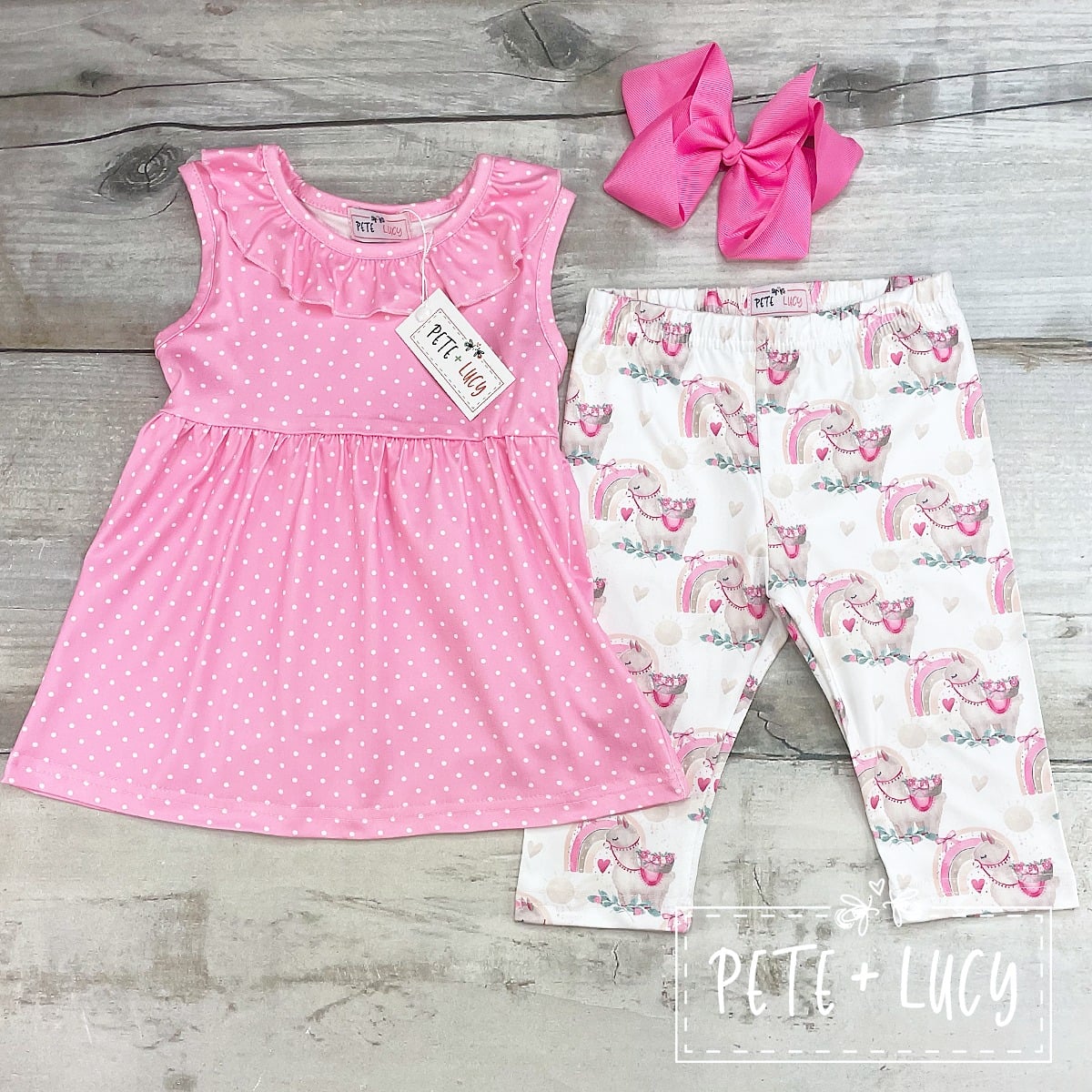 Lucky Llama - 2 pc Capri Set