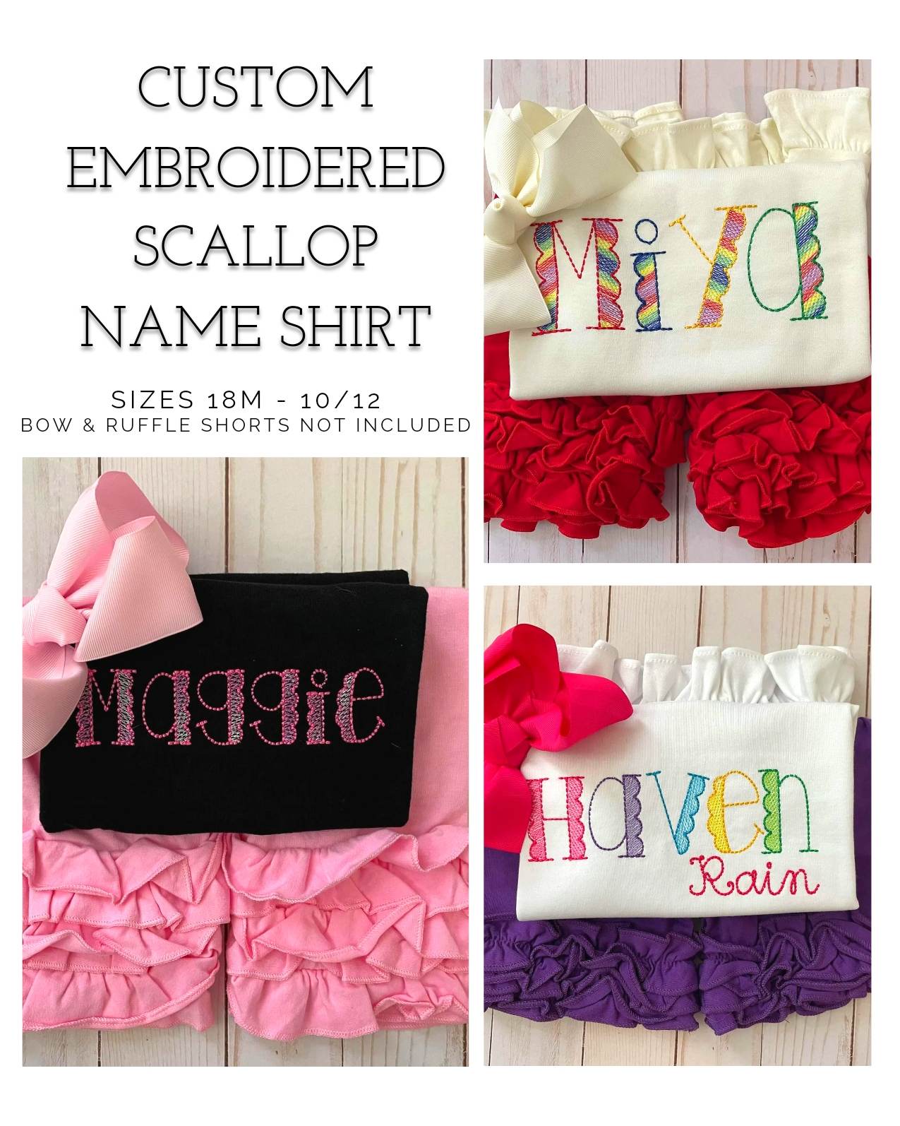 Embroidered Scallop Name Shirt