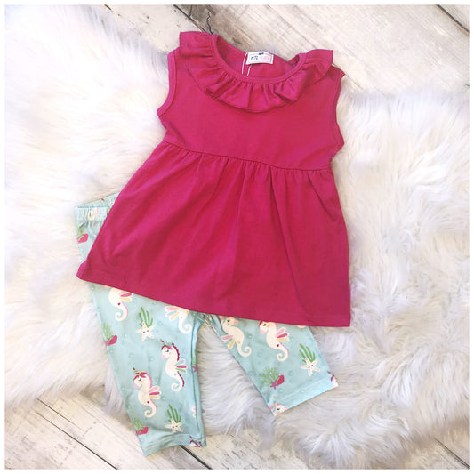 Sea Unicorn - 2 pc Capri Set