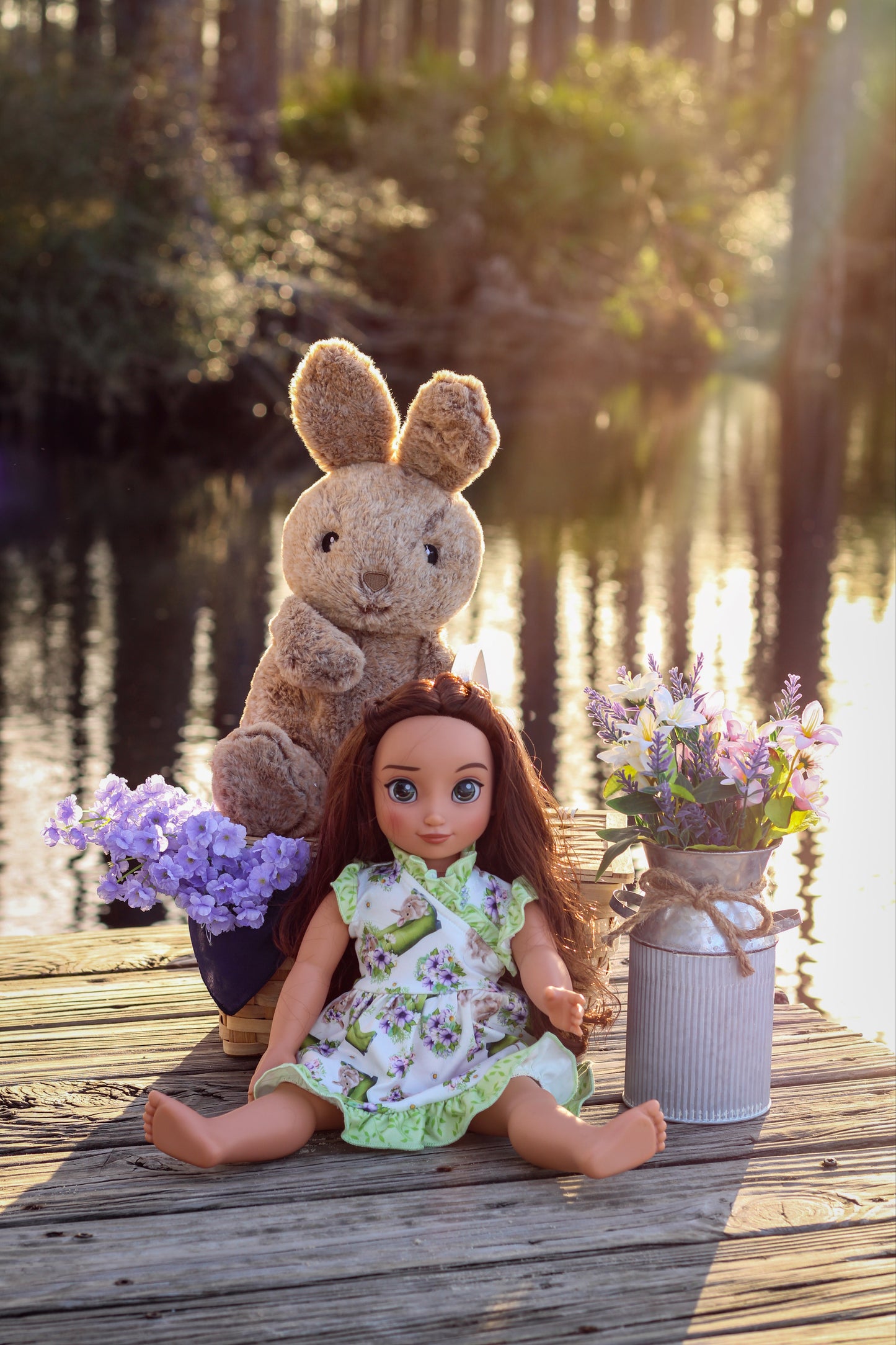 Garden Bunnies Dress w/ matching Doll Dress